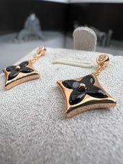 BLOSSOM STAR PINK GOLD ONYX EARRINGS