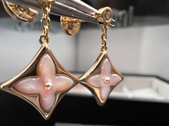 BLOSSOM STAR PINK GOLD PINK MOP EARRINGS