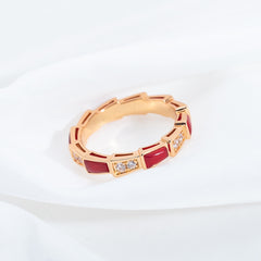 SERPENTI RING PINK GOLD CARNELIAN DIAMOND 3MM