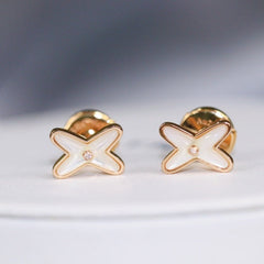 LIENS EARRINGS MOP PINK GOLD