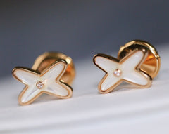 LIENS EARRINGS MOP PINK GOLD