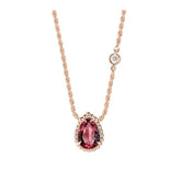 BOHEME CARNELIAN PINK GOLD DIAMOND NECKLACE