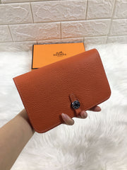 HM DOGON WALLET 20 ORANGE GRAINED CALFSKIN
