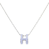 LILAC PURPLE MINI H VIOLET NECKLACE