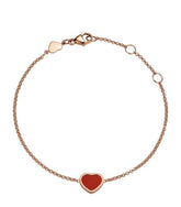 HAPPY HEART CARNELIAN PINK GOLD BRACELET DIAMOND