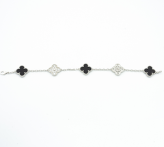 CLOVER BRACELET 5 MOTIF ONYXS DIAMOND