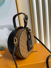 LV 25S PETITE BOITE CHAPEAU 17 IN BLACK MONOGRAM REVERSE CALFSKIN