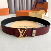LV 25S BELT 38 MM IN DARK RED CALFSKIN 593214