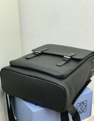 LOE 39 MILITARY BACKPACK IN BLACK SOFT GRAINED CALFSKIN