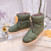 PILLOW COMFORT ANKLE BOOTS IN ARMY GREEN NYLON