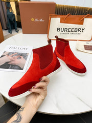 LP CHARMS ANKLE BOOTS RED ORANGE CASHMERE FABRIC