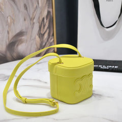 SQUARE BOX CROSSBODY BAG 11 LEMON YELLOW CALFSKIN