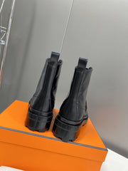 HM 25S FUNK ANKLE BOOT IN BLACK LAMBSKIN WITH SILVER HARDWARE