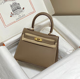 KELLY MINI 20 BAG IN MEDIUM BROWN CALFSKIN WITH GOLD HARDWARE