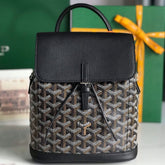 ALPIN MINI BACKPACK 21 IN BLACK LAMBSKIN AND GOYARDINE CANVAS