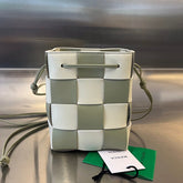 SMALL CASSETTE BUCKET 18 IN XANADU MIX WHITE CALFSKIN