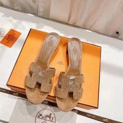 0ASIS SANDALS BRIGHT ORANGE LAMBSKIN ATTACH CRYSTAL