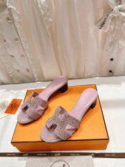 0ASIS SANDALS PASTEL PINK LAMBSKIN ATTACH CRYSTAL