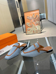 GROUPIE MULE TAWNY MIX SKY LAMBSKIN