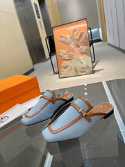 GROUPIE MULE TAWNY MIX SKY LAMBSKIN