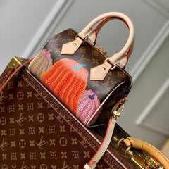 LV x YK SPEEDY BANDOULIÈRE 20 IN BROWN MONOGRAM COATED CANVAS AND CALFSKIN