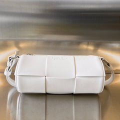 SMALL CYLINDER CASSETTE 21 IN WHITE CALFSKIN