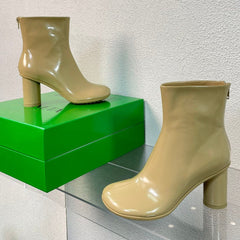 ATOMIC ANKLE BOOT IN KHAKI TAN CALFSKIN 75 MM