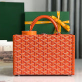GRAND HÔTEL TRUNK BAG 24 IN ORANGE GOYARDINE CANVAS AND CALFSKIN
