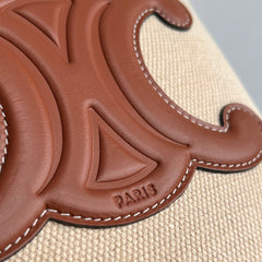 BUCKET CUIR TRIOMPHE 24 BEIGE BROWN CALFSKIN