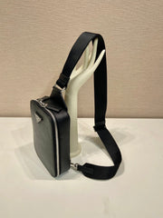 CHEST BAG 20 IN BLACK SAFFIANO LEATHER