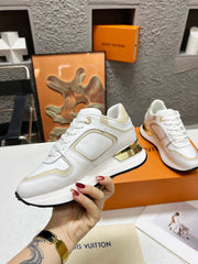 LV WOMEN SNEAKER IN WHITE MIX BEIGE CREAM CALFSKIN