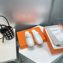 Lena Mule White Leather