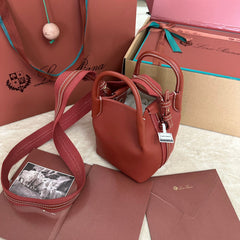 MICRO BALE BAG IN MARS RED CALFSKIN