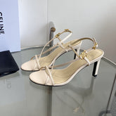 HIGH HEEL SANDAL 65MM IN BEIGE CREAM CALFSKIN