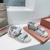 Sandals White Sheepskin With Stylized Straps