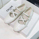 FLAT MARY JANE IN WHITE CALFSKIN