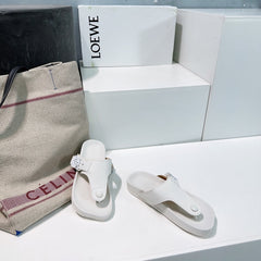 LW THONG SANDALS WHITE CALFSKIN