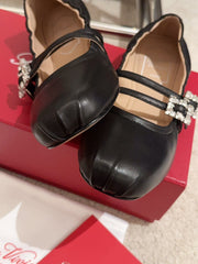 MARY JANES WITH TWO STRAPS IN BLACK SOFT LAMBSKIN