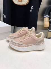NAMA SNEAKER 5 CM IN LIGHT PINK CALFSKIN