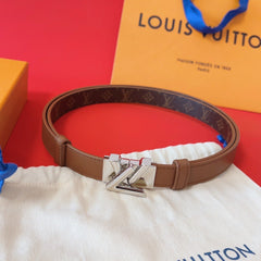 LV GO-14 20MM BELT IN BRONZE BROWN CALFSKIN SILVER HARDWARE