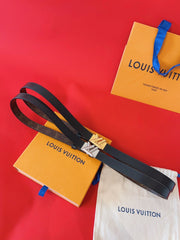 LV GO-14 20MM BELT IN BLACK CALFSKIN GOLD HARDWARE