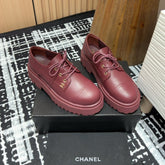 CC OXFORD SHOES IN BURGUNDY RED CALFSKIN