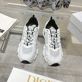 DIOR 25S CHRONO SNEAKER 45MM IN MESH WITH WHITE AND BLACK CALFSKIN