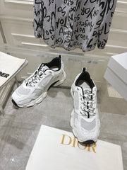 DIOR 25S CHRONO SNEAKER 45MM IN MESH WITH WHITE AND BLACK CALFSKIN