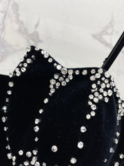 YSL 25S VELVET RHINESTONE DRESS STYLE 179