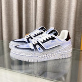 LV TRAINER SNEAKERS IN LIGHT BLUE OMBRE MIX COLORFUL CALFSKIN