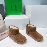 MINI ANKLE BOOT IN CHOCOLATE BROWN SHEARLING WITH ULTRA LIGHTWEIGHT RUBBER OUTSOLE