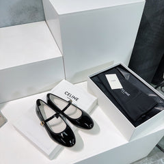 MARRY JANE FLAT IN BLACK PATENT CALFSKIN