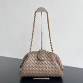 LAUREN 1980 BAG 31 IN WOOD BROWN LAMBSKIN GOLD STRAP
