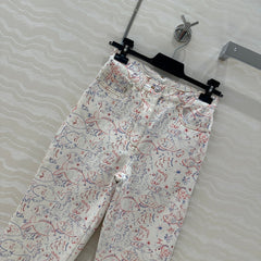 CC Straight Pants Multicolor Denim Cotton